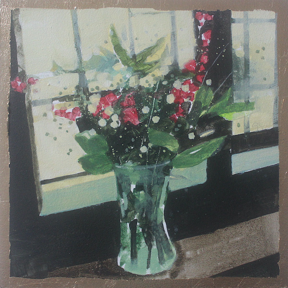 Floral vase in the Old Green Room, No 9 by Julian Sutherland-Beatson Glyndebourne Shop