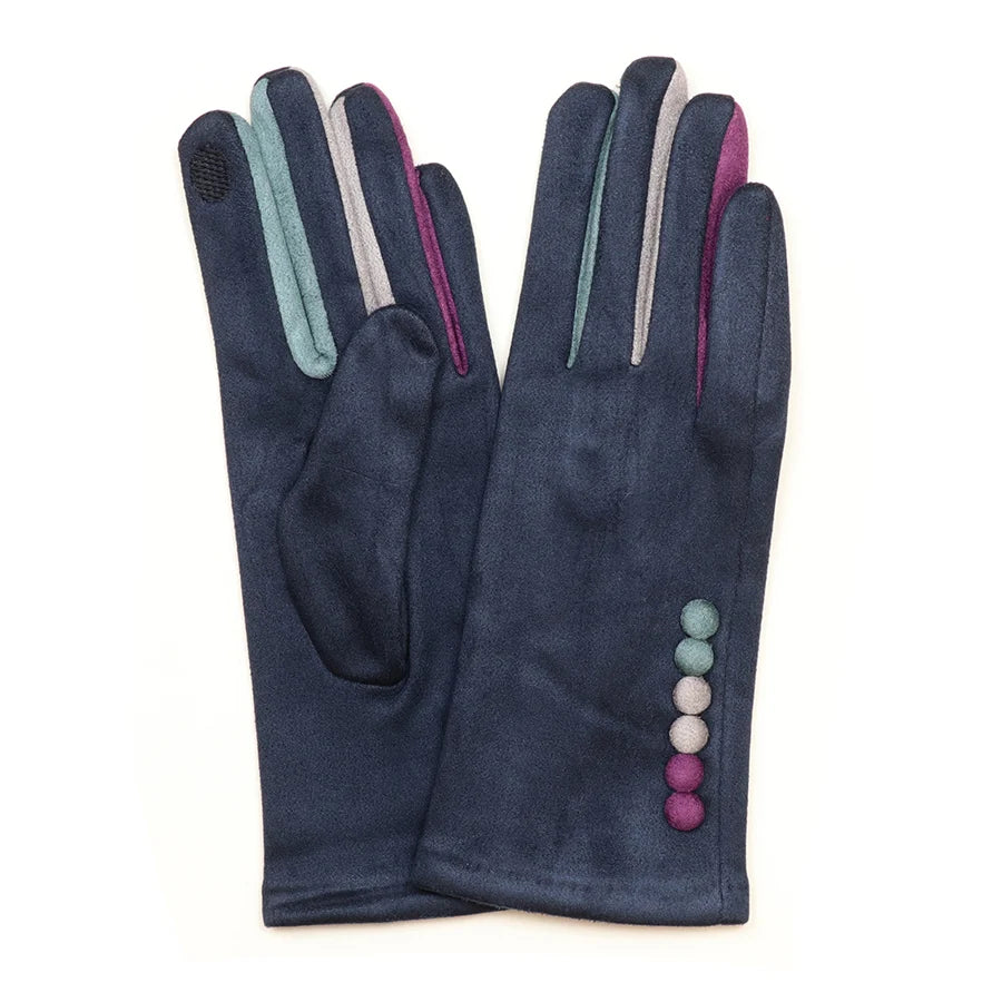 Frida Navy Suede Gloves