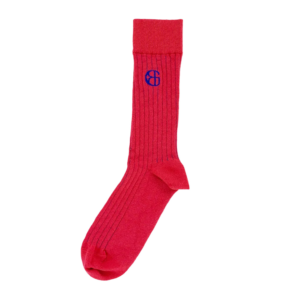 Glyndebourne Red Ribbed Socks