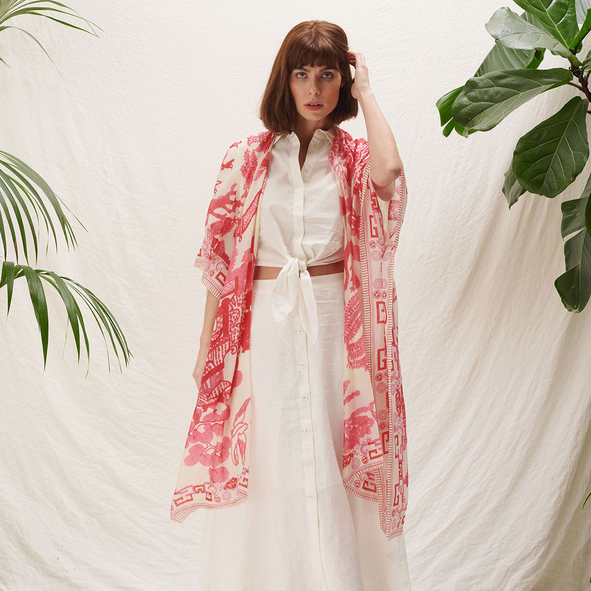 Giant Willow Fuschia Kimono Wrap Around