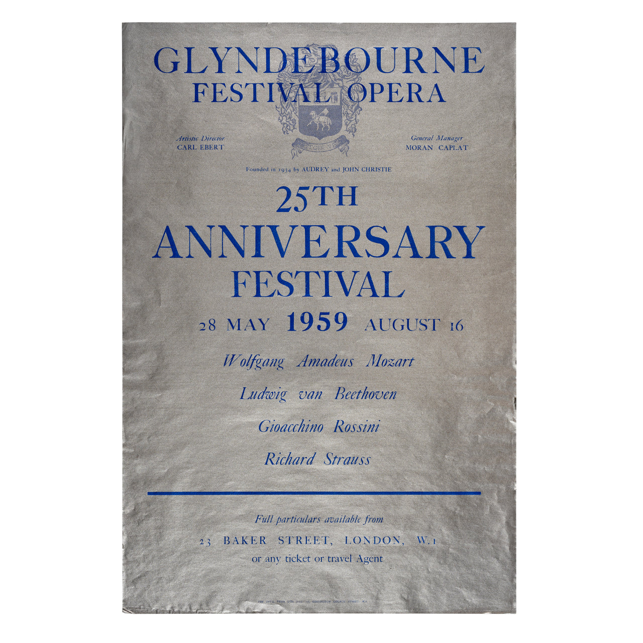 Glyndebourne Festival 1959 Anniversary Poster Glyndebourne Shop