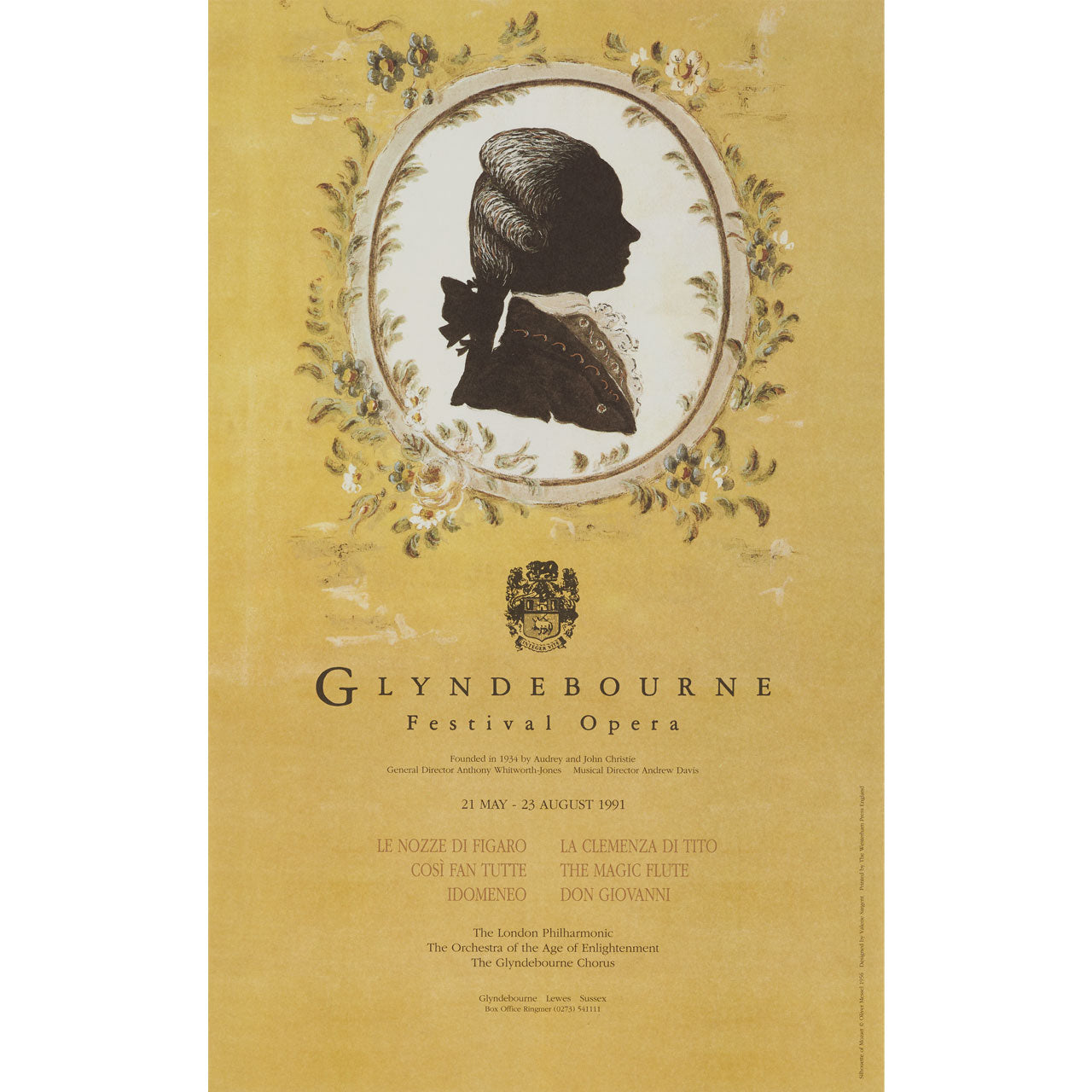 Glyndebourne Festival 1991 Poster Glyndebourne Shop