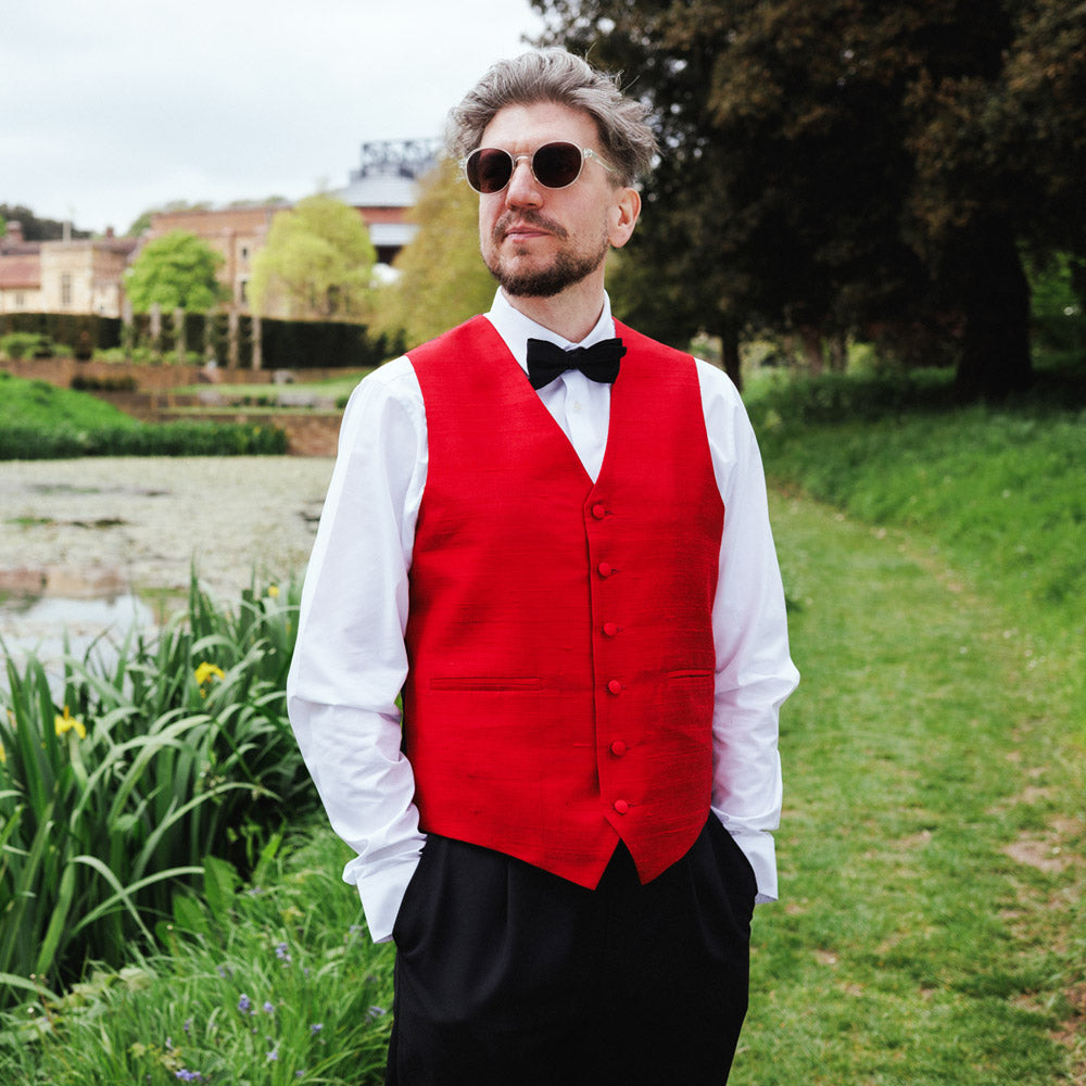 red silk waistcoat