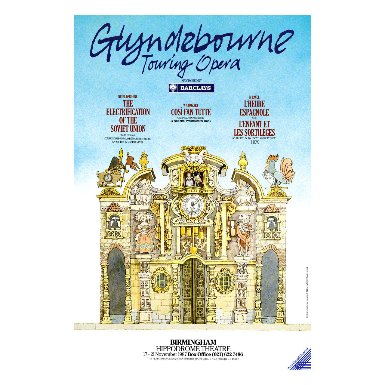 Glyndebourne Tour 1987 Poster (Multiple Locations) Glyndebourne Shop