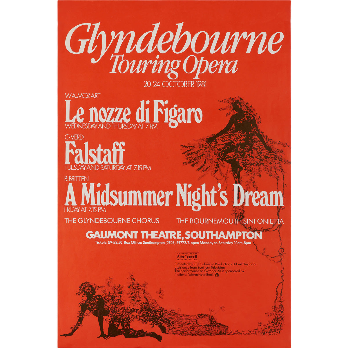 Glyndebourne Touring Opera 1981 Poster Glyndebourne Shop