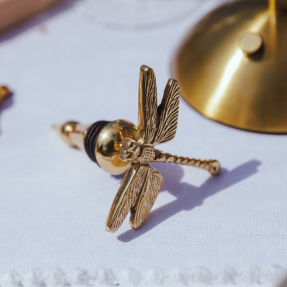 Golden Dragonfly Bottle Stopper