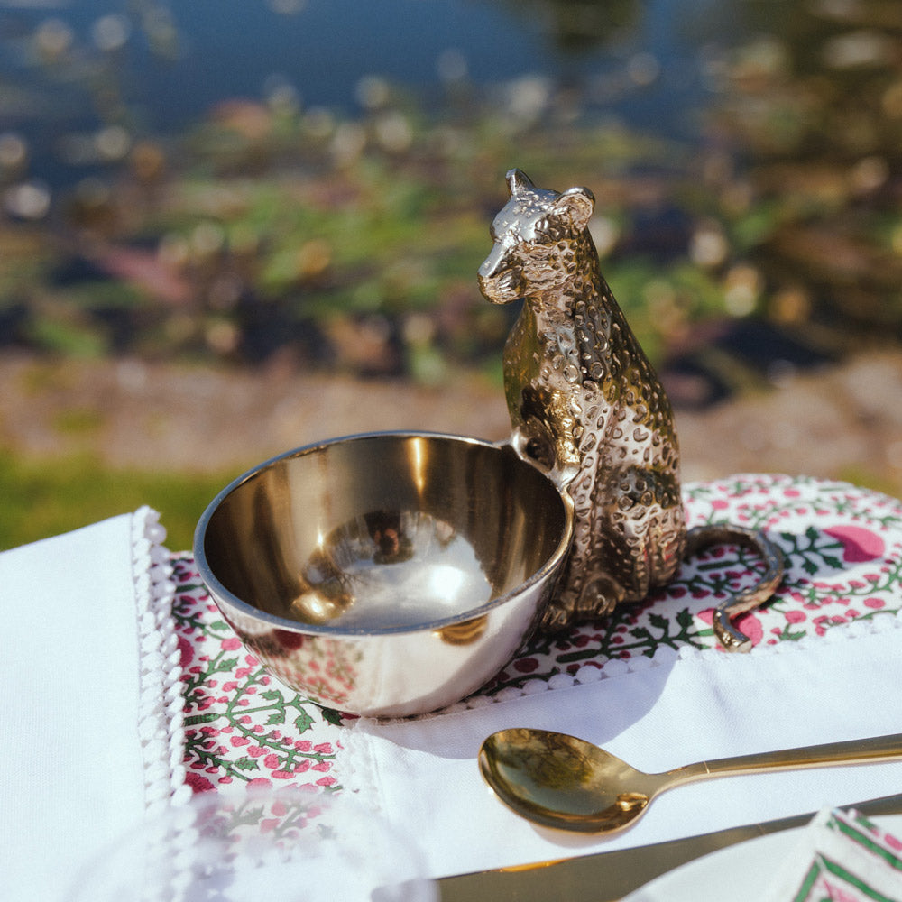 Gold leopard nibbles bowl