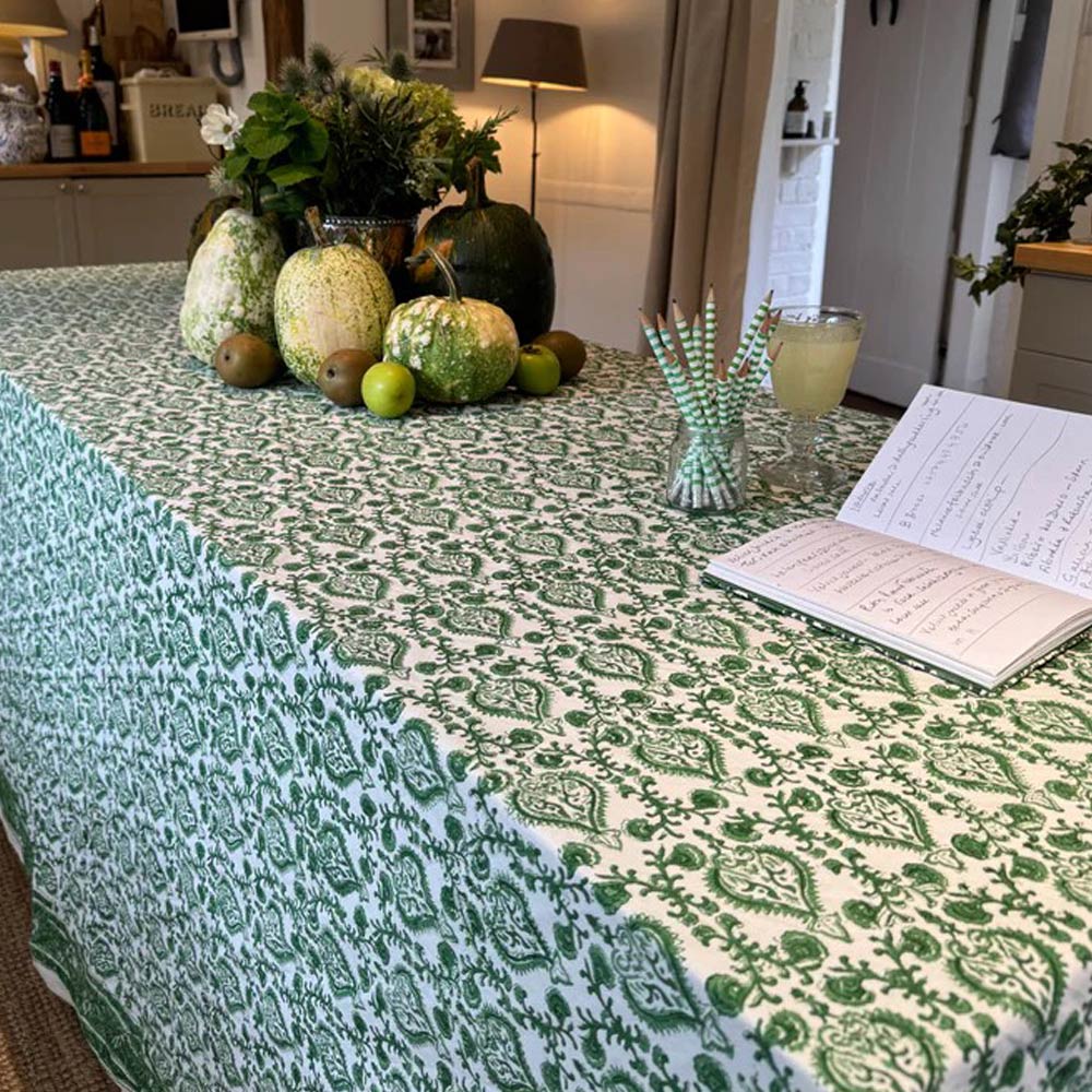 Green Ace Cotton Tablecloth