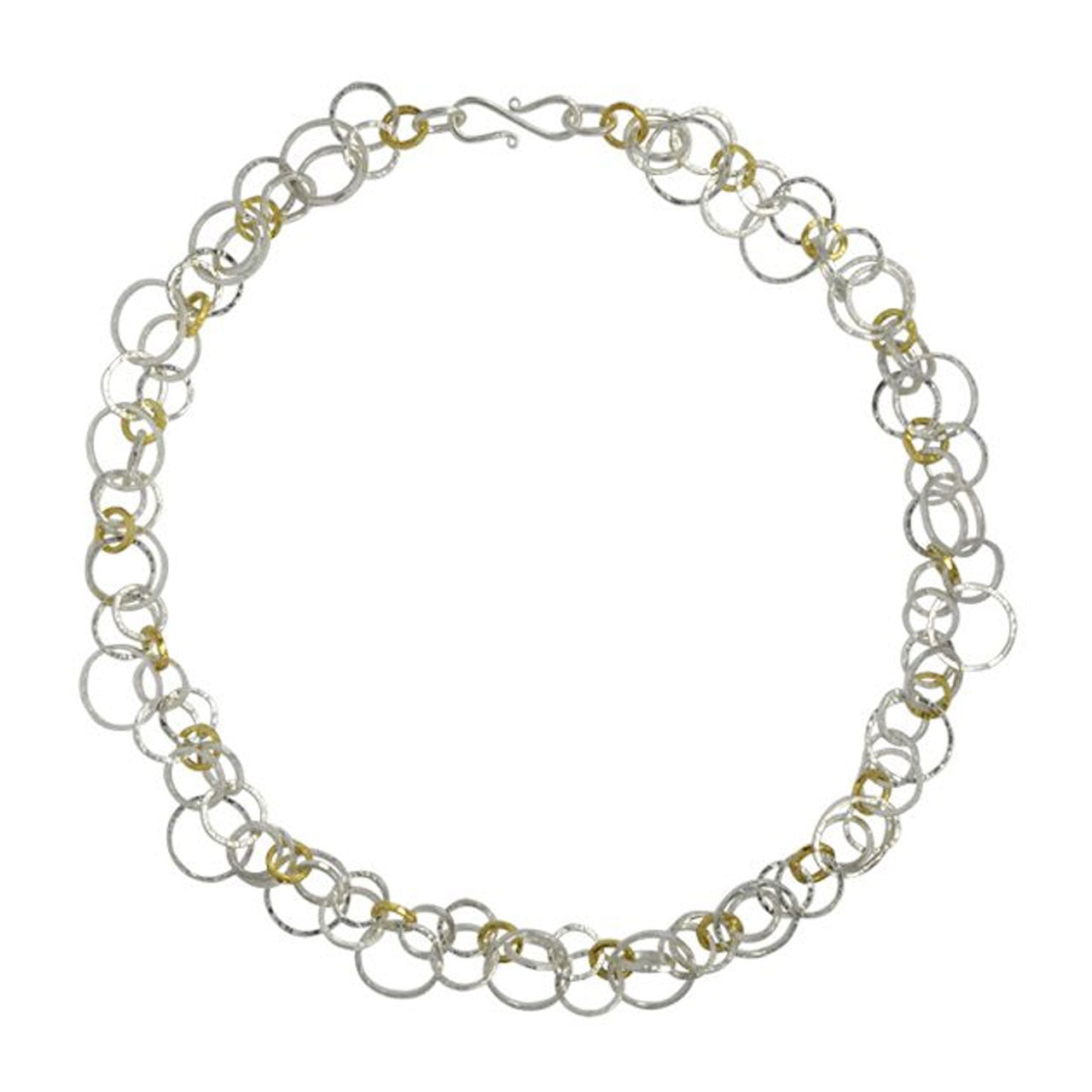 Two Tone Rough Hammered Necklace