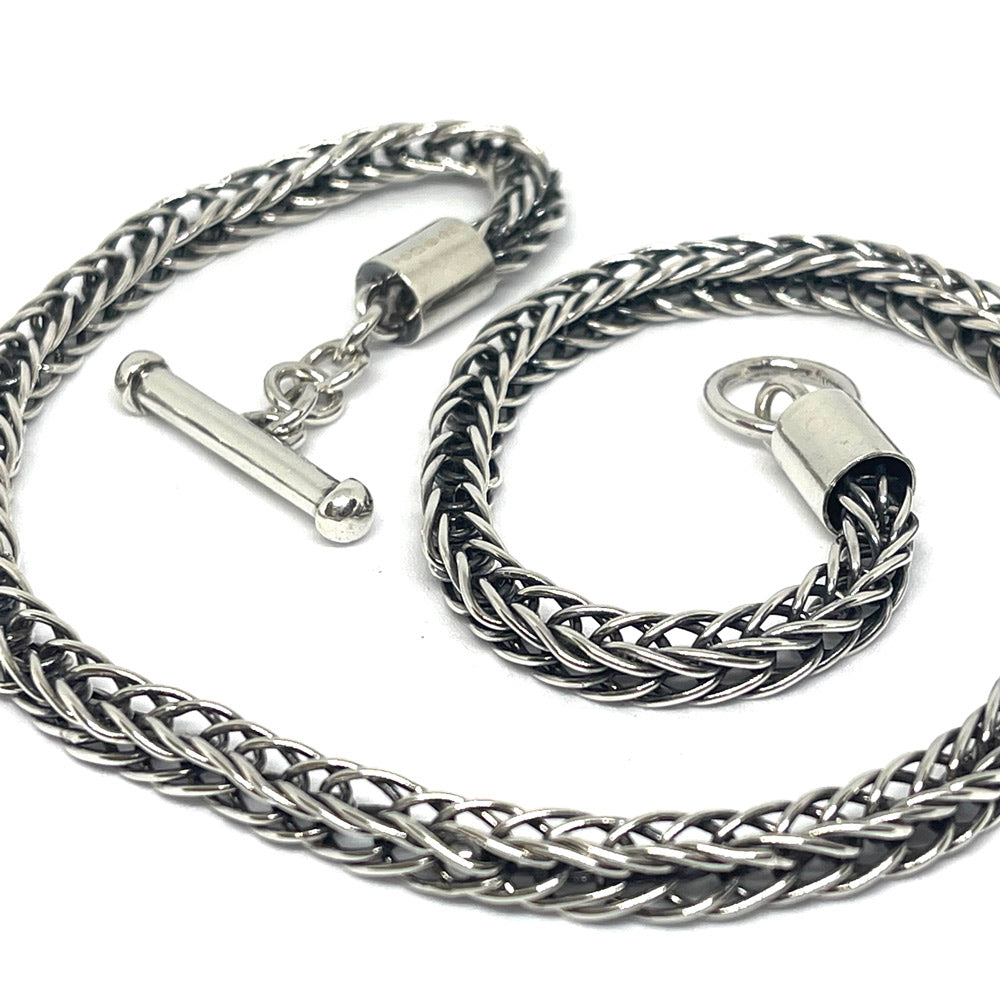 Lapis Pendant & Silver Rope Chain Necklace