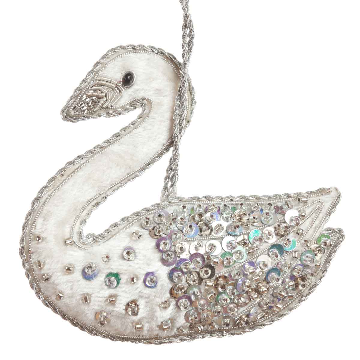 Silver Swan Hanging Decoration