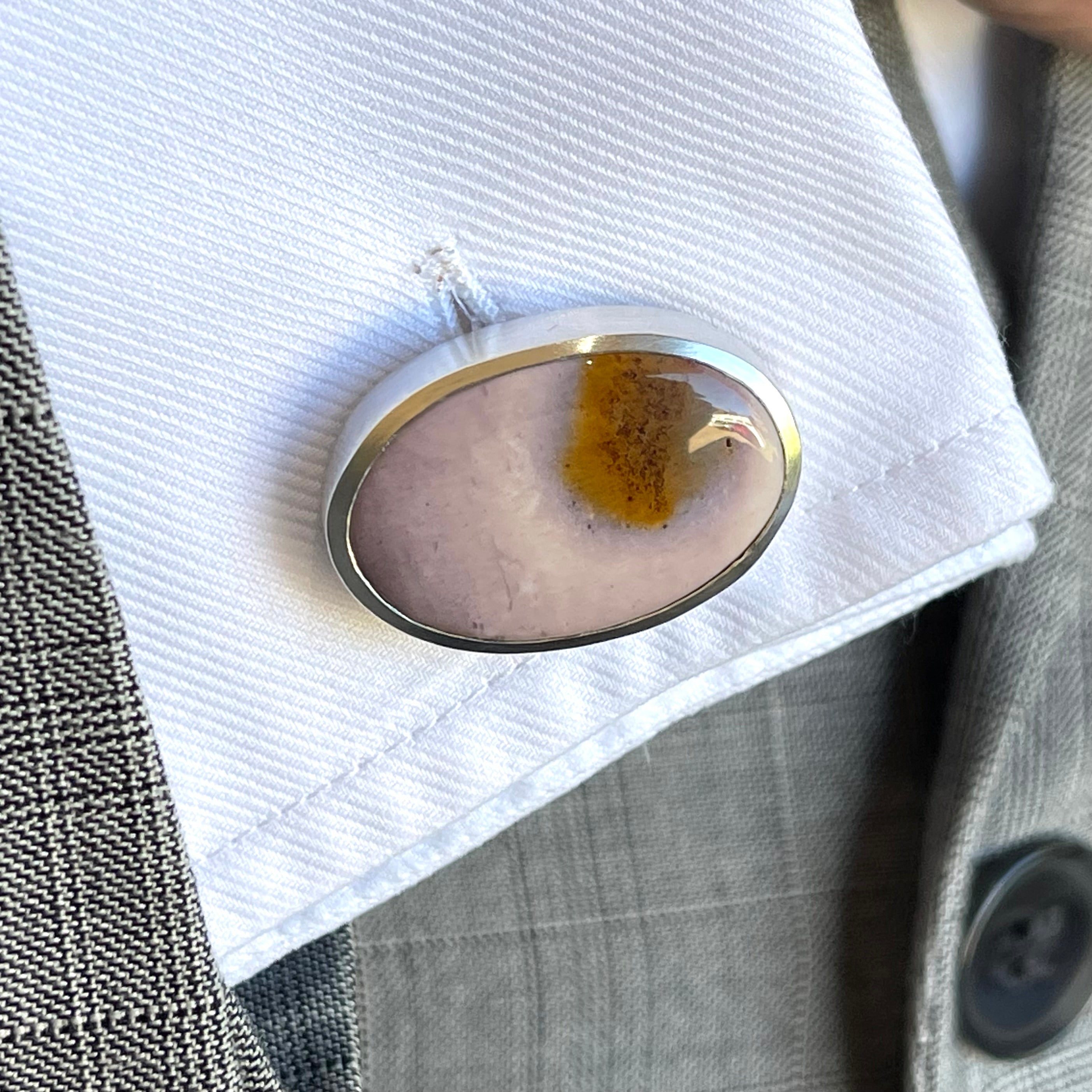 Silver Mookaite Jasper Cufflinks