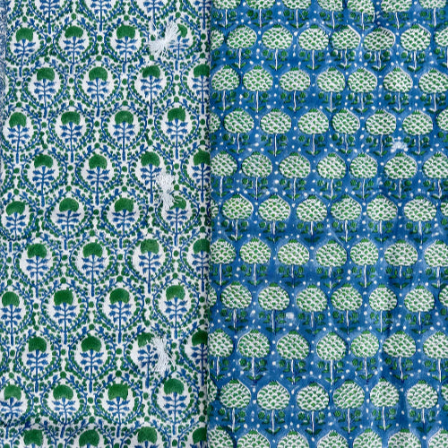 Blue & Green Large Quilted Picnic Blanket