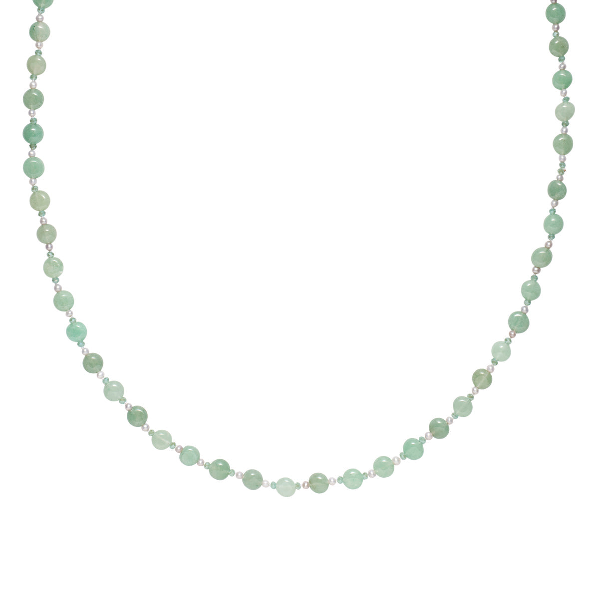 Jade Bead Crystals & Aqua Pearl Necklace Glyndebourne Shop