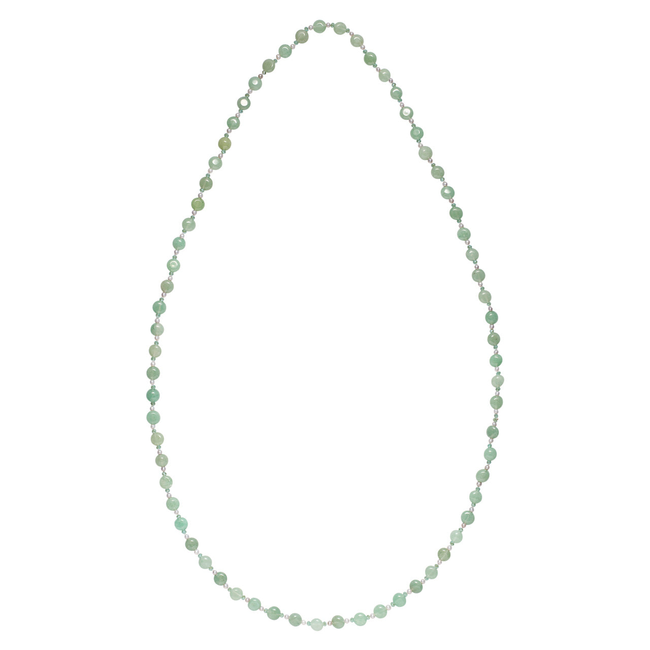Jade Bead Crystals & Aqua Pearl Necklace Glyndebourne Shop