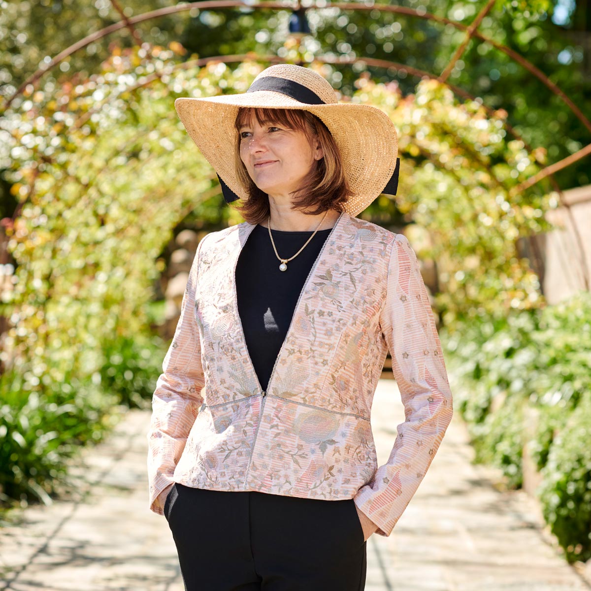 Jasmine Embroidered Coral Jacket