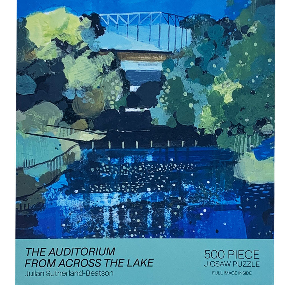The Auditorium From Across The Lake Jigsaw Puzzle by Julian Sutherland-Beatson