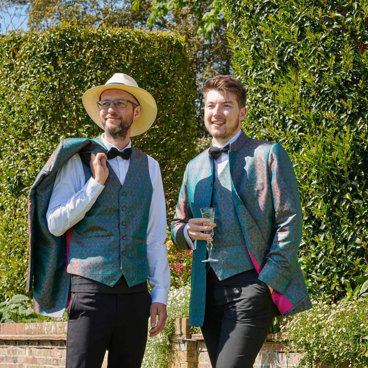 Firle Silk Waistcoat In Royal Jacquard