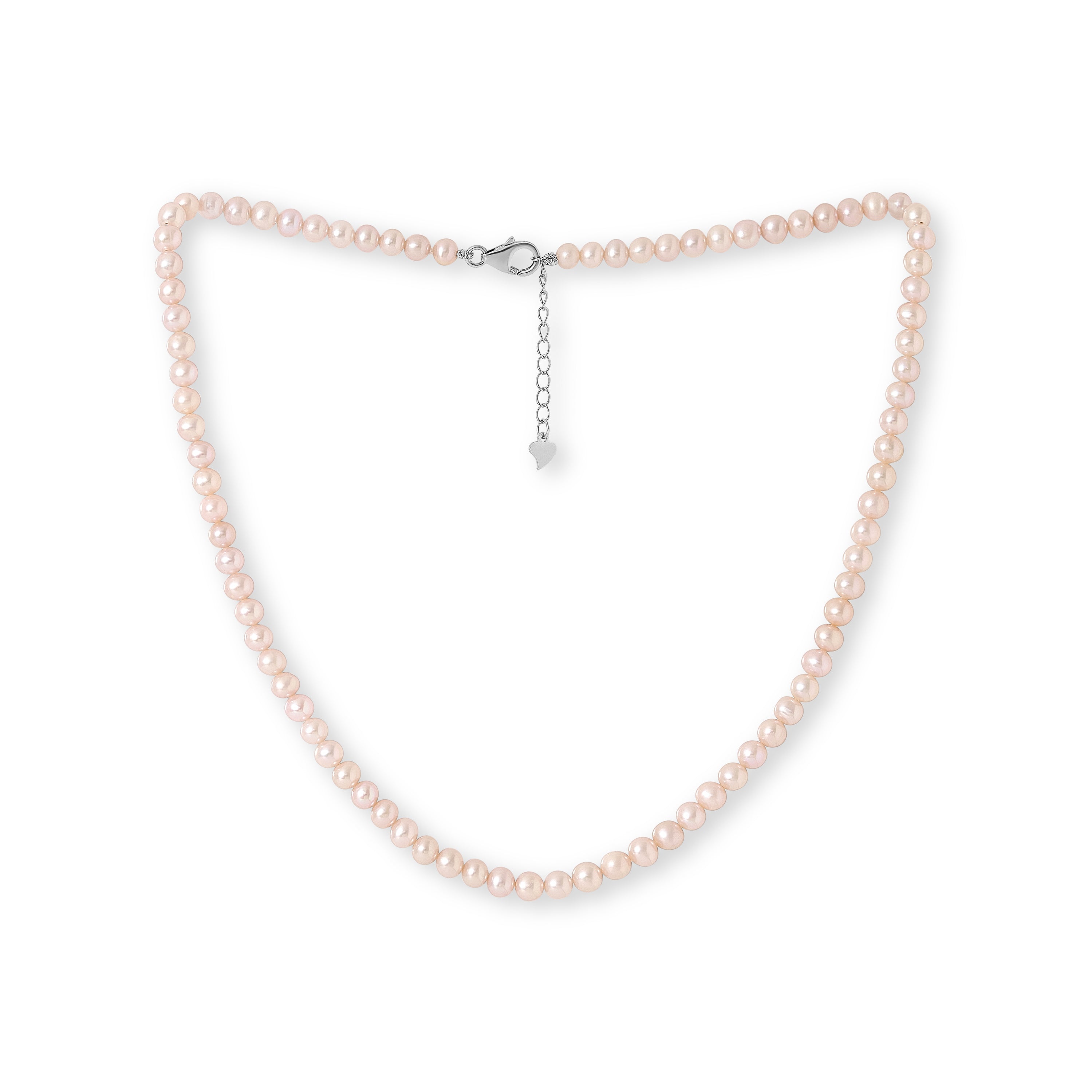 Pink Round Cultured Freshwater Pearl Necklace
