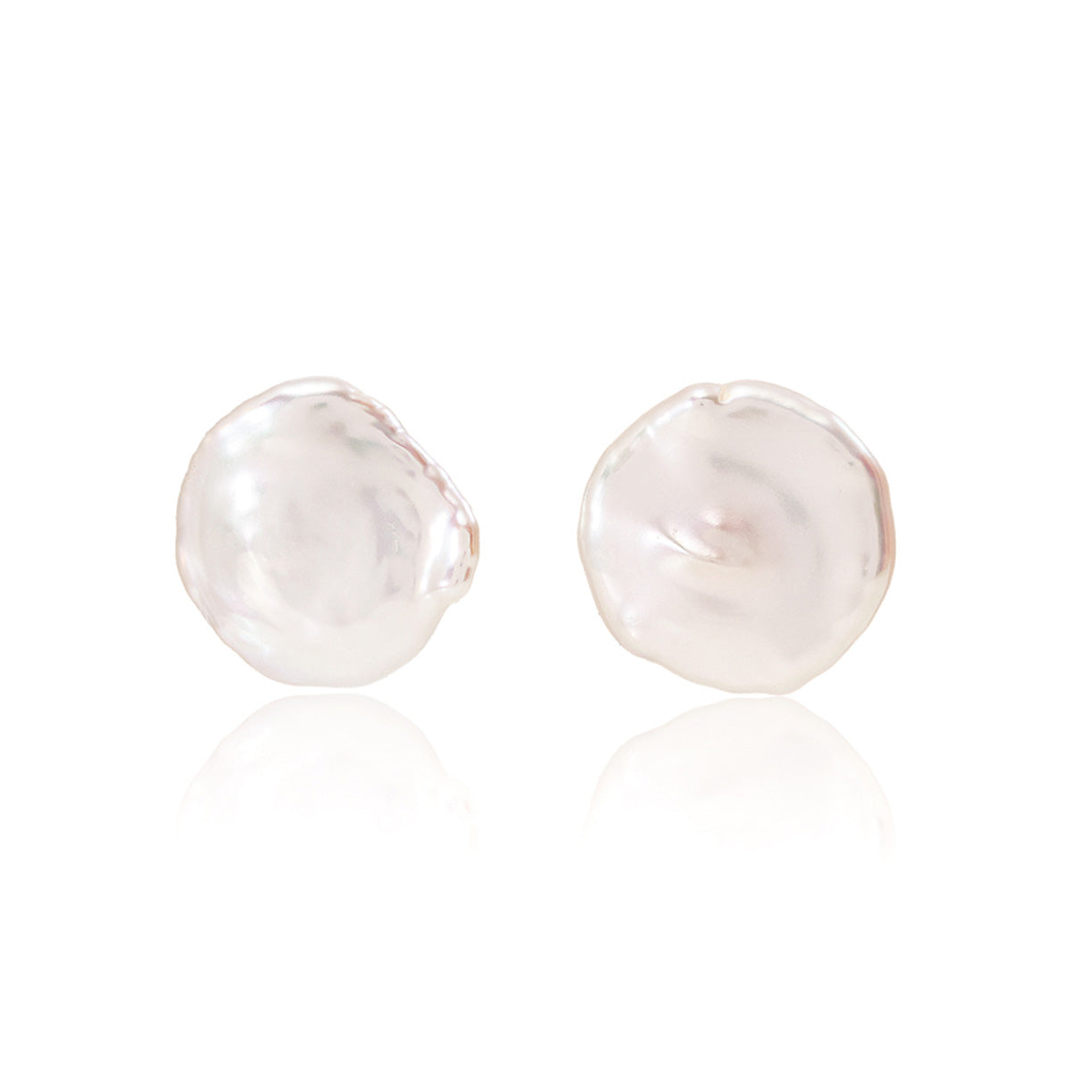 Classic Gold Rim Big Pearl stud earrings – MARMELO USA