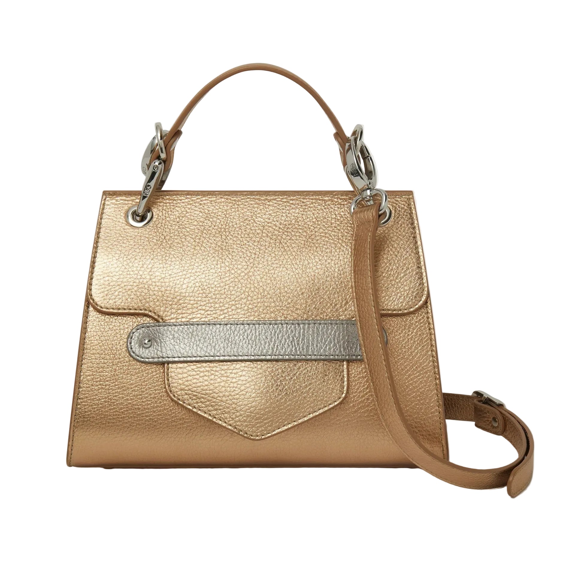 Luxury gold leather bag