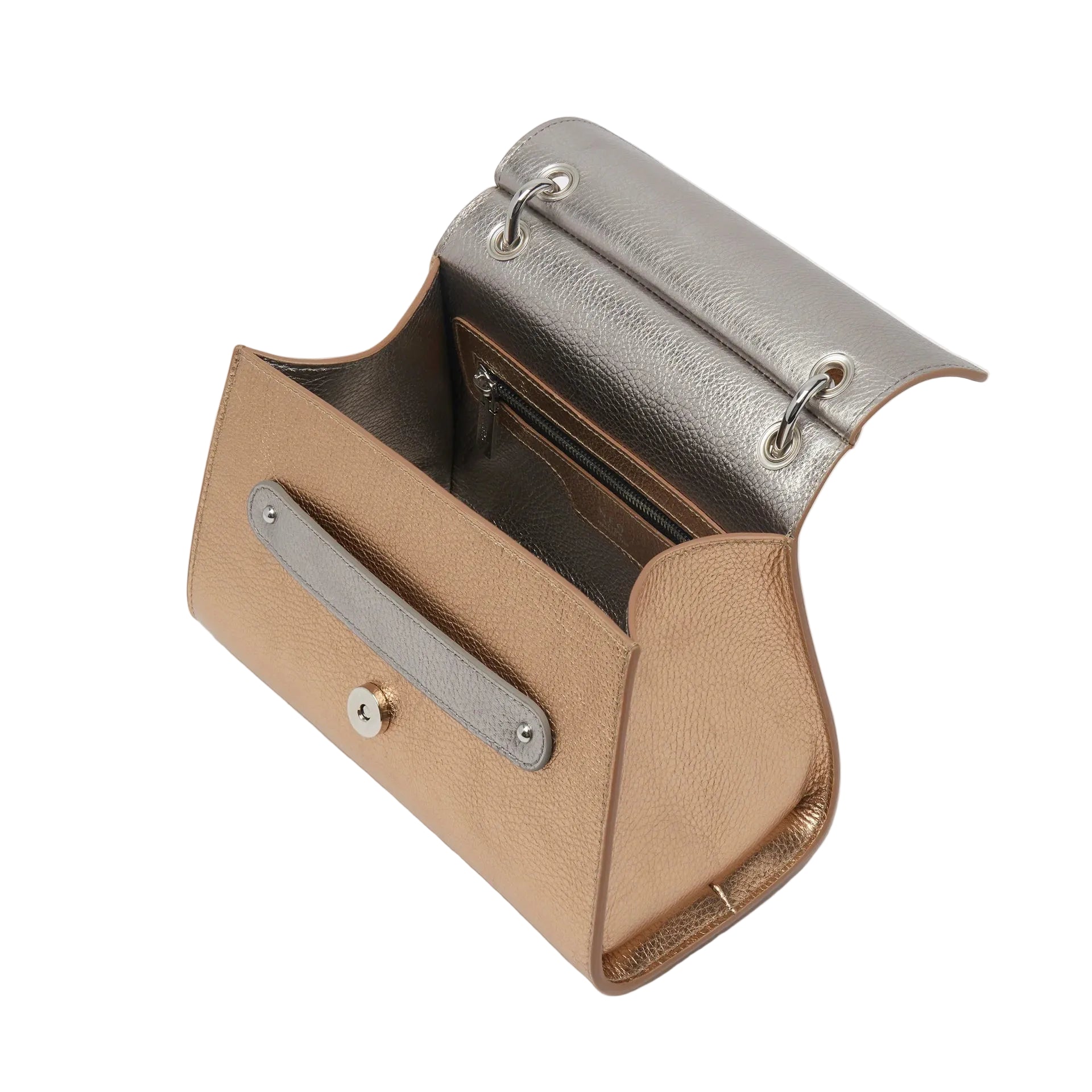 Luxury gold leather bag