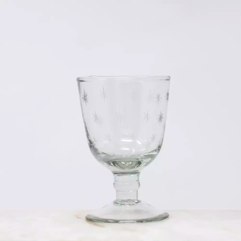 Etched Stars Wine Glass