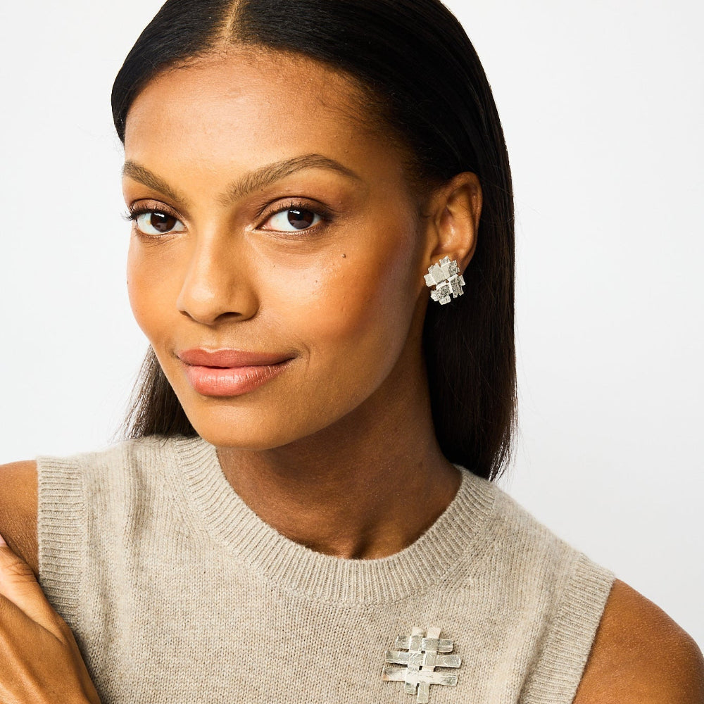 Silver Medium Weave Earrings