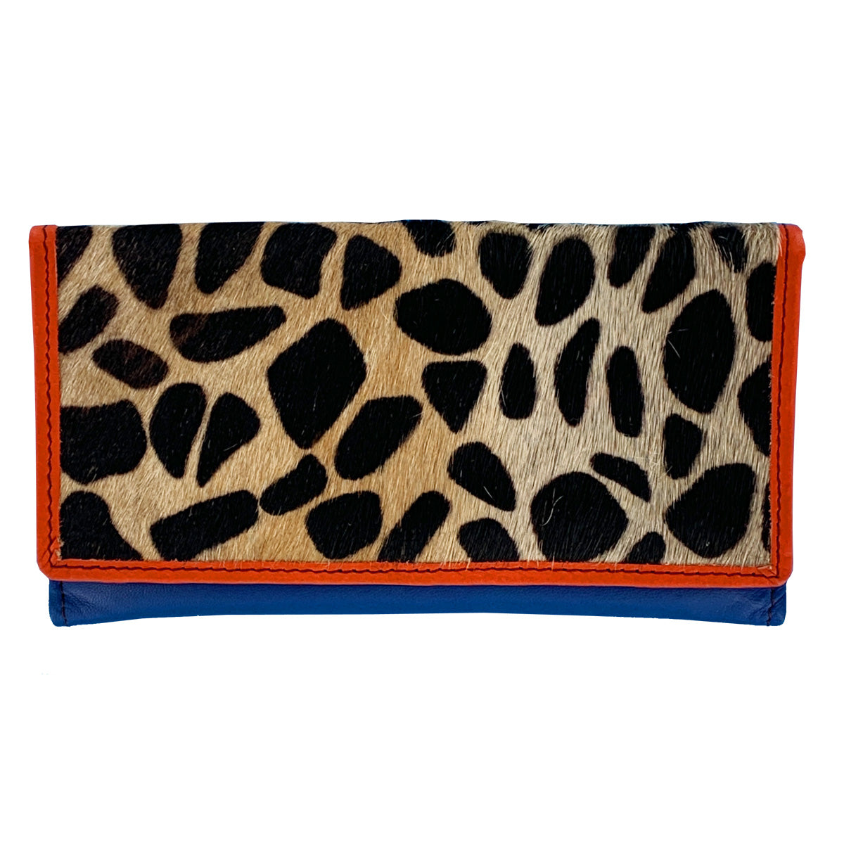 Navy & Leopard Esme Leather Wallet