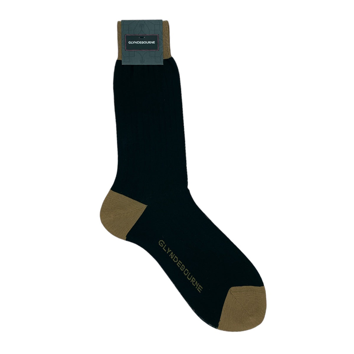 Two Tone Olive & Black Classic Glyndebourne Cotton Sock