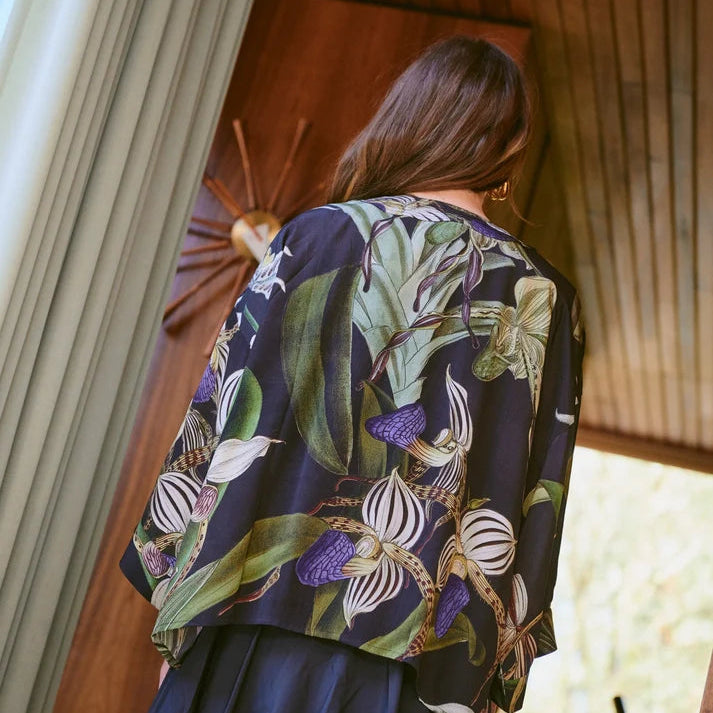 Orchid Black Kimono