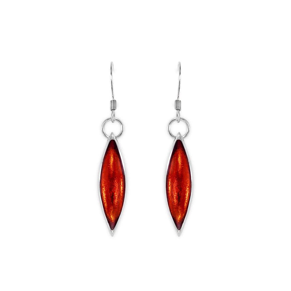 Terracotta Pewter Petals Long Earrings