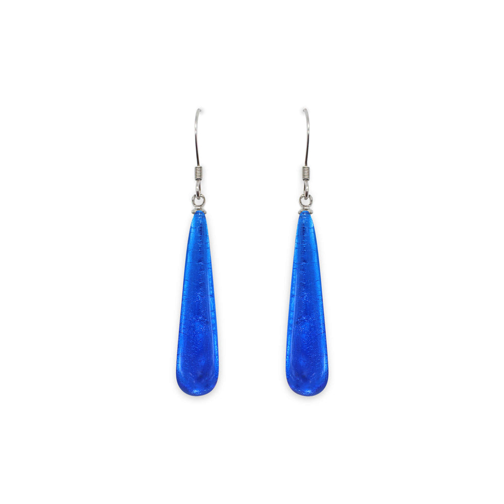 Azure Teardrop Fish Hook Earrings