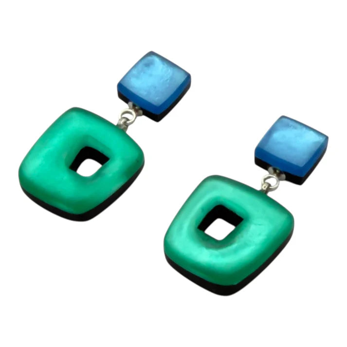 Crystal Hollow Double Drop Earrings