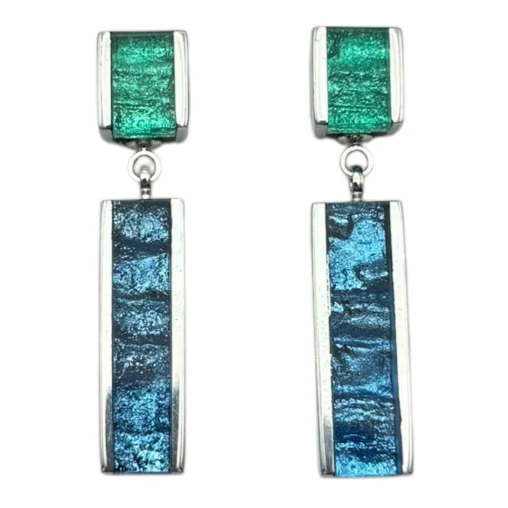 Crystal Ribbon Double Drop Earrings