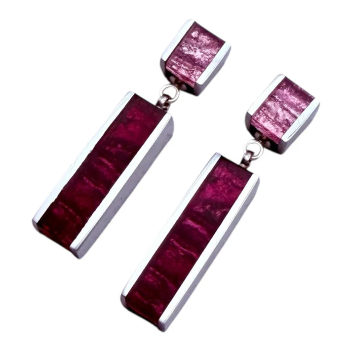 Peony Ribbons Double Drop Earrings