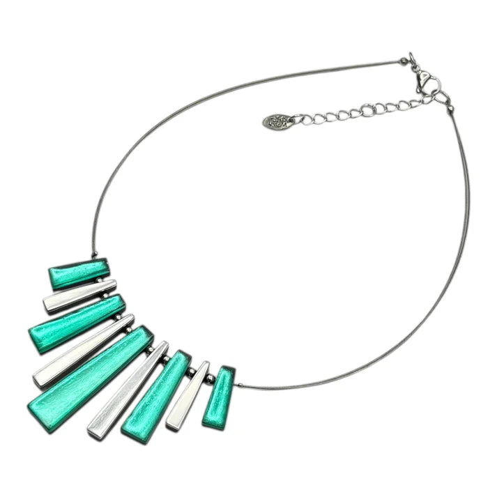 Mint Pinstripe Necklace