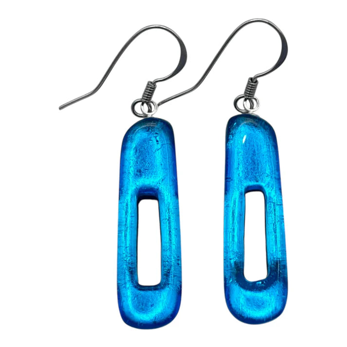Turquoise Elongated Shiny Earrings