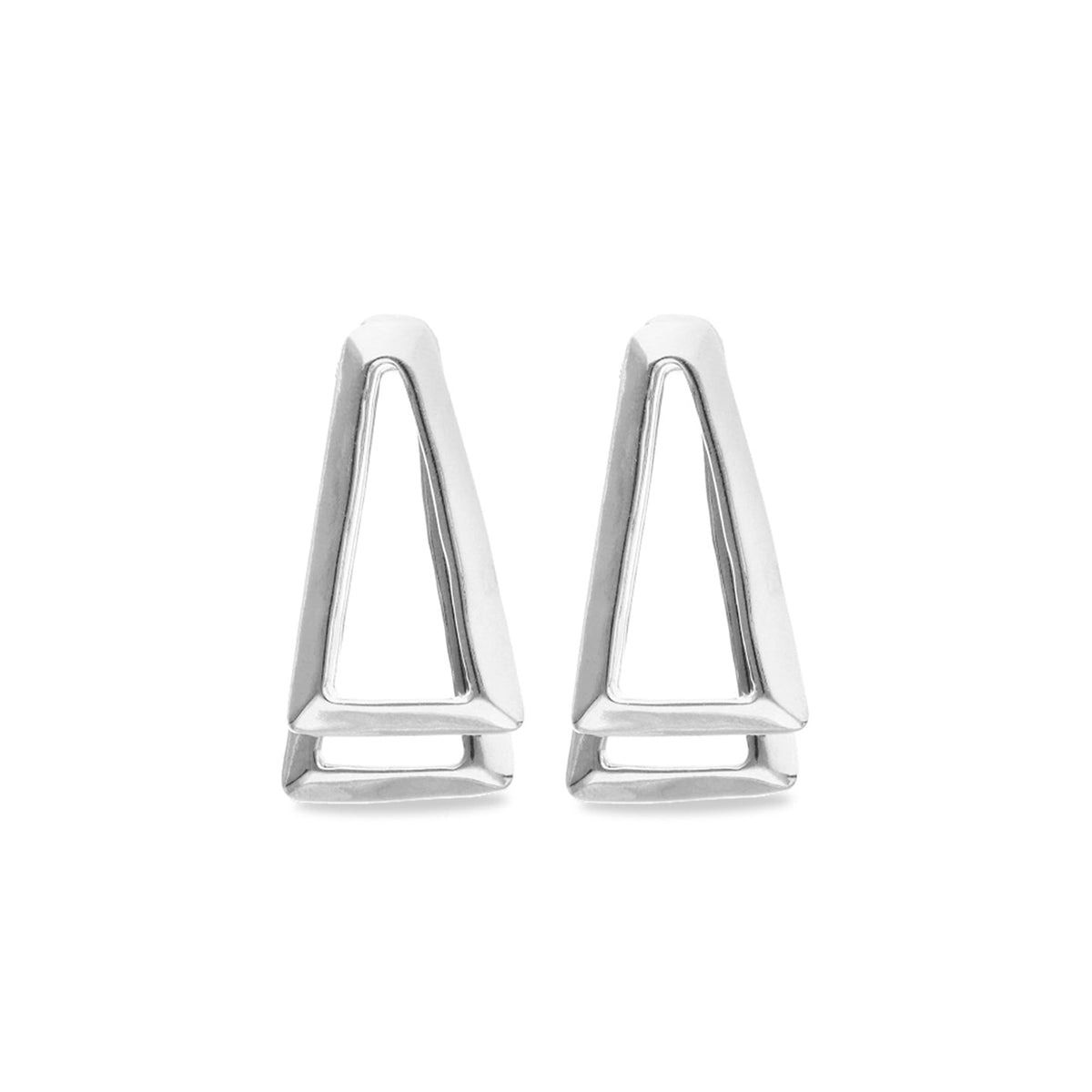 Silver Pyramid Earrings