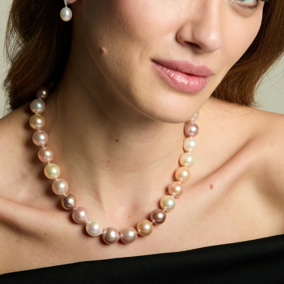 Pink & Mauve Cultured Freshwater Pearl Necklace