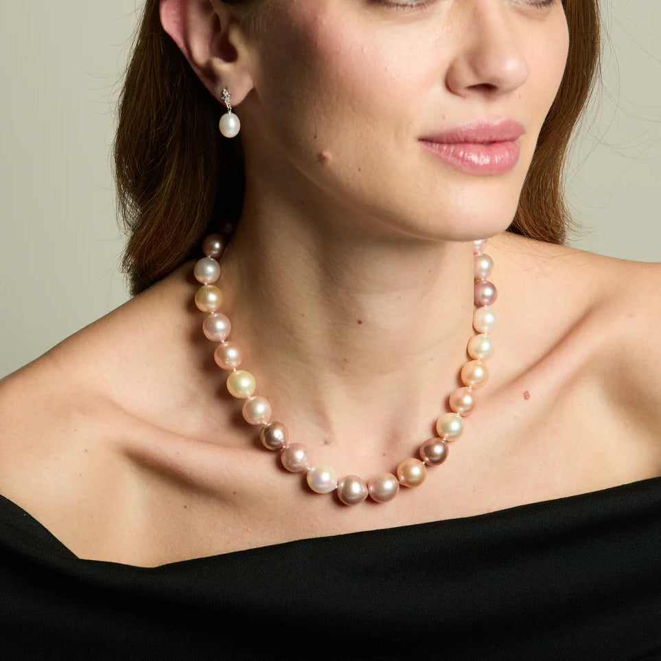 Pink & Mauve Cultured Freshwater Pearl Necklace
