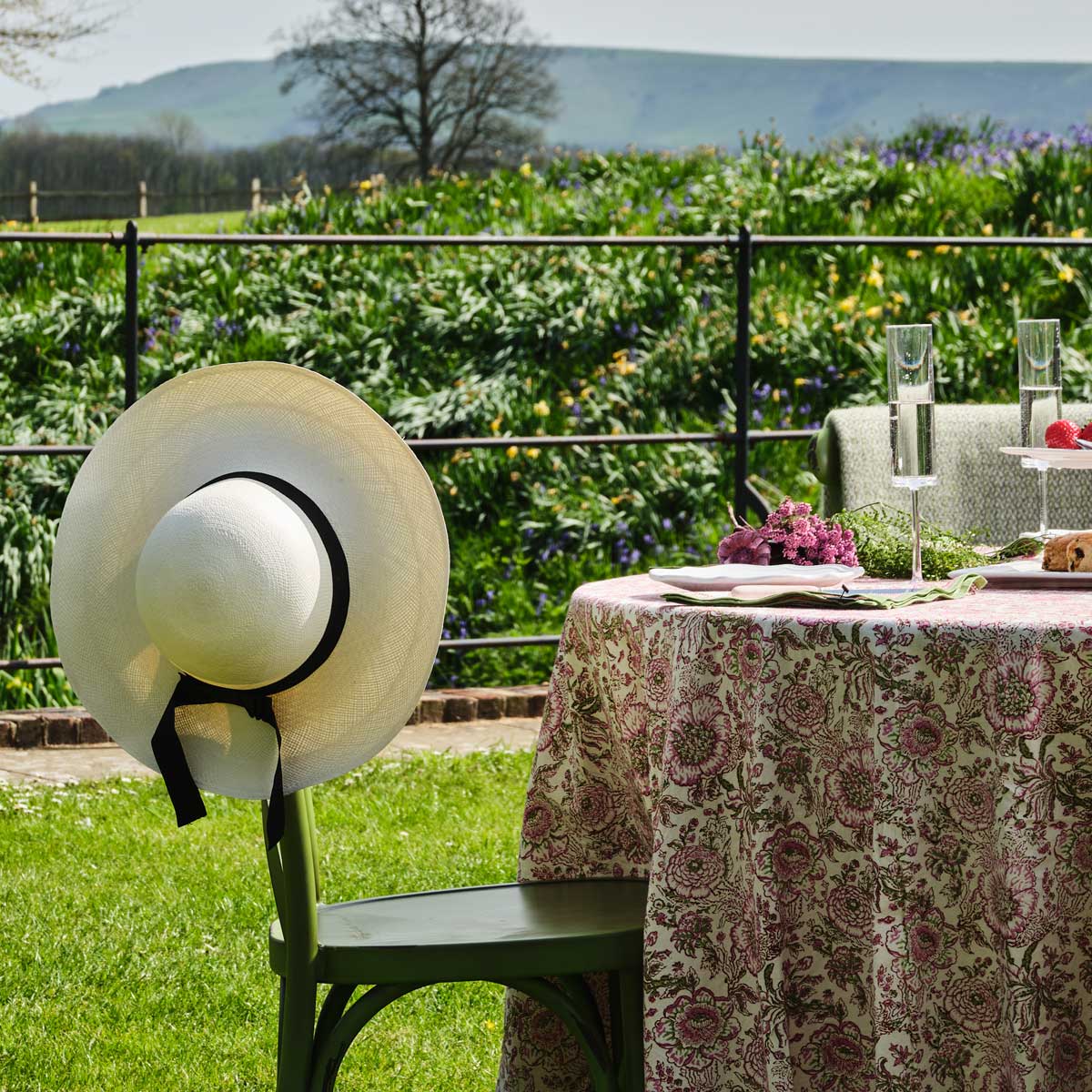 Panama Sun Hat & Black Bow Glyndebourne Shop