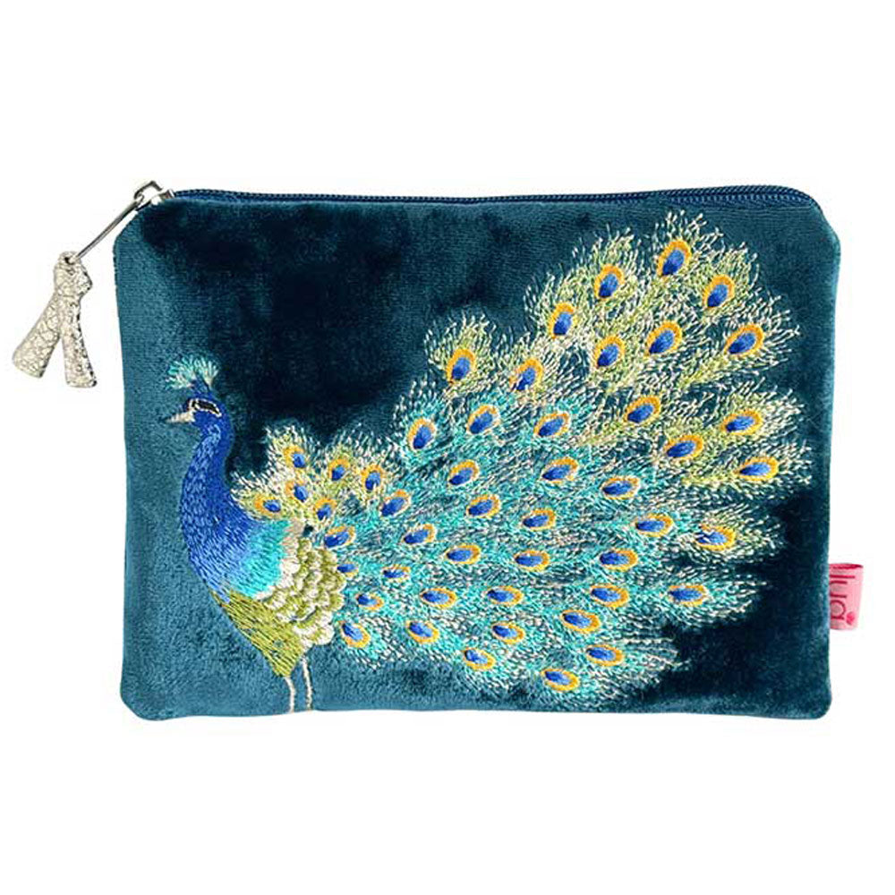 Peacock Velvet Purse