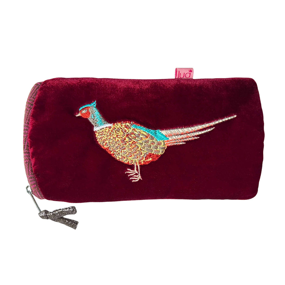 Pheasant Velvet Glasses Case