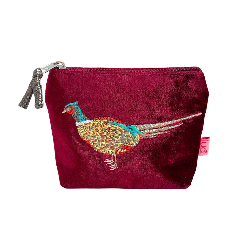 Pheasant Mini Velvet Purse