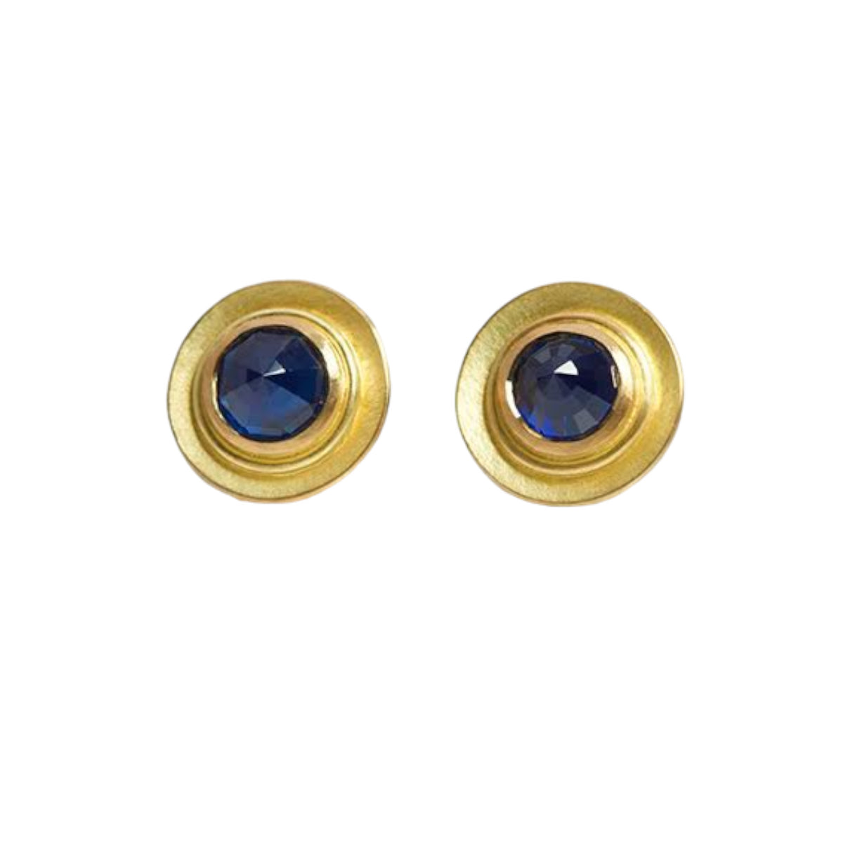 8 carat Gold & Blue Sapphires Earrings