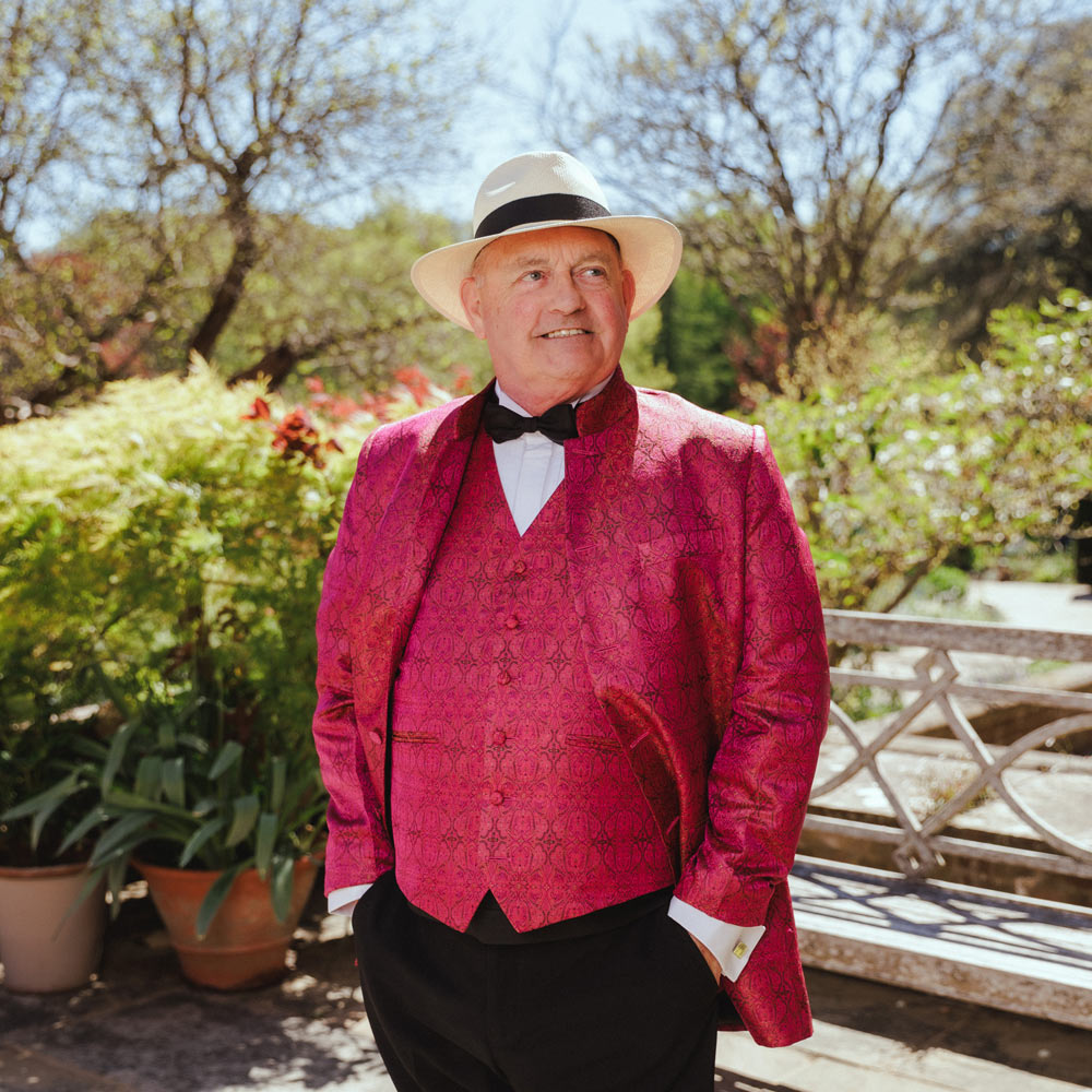 Firle Pink Royal Jacquard Silk Waistcoat