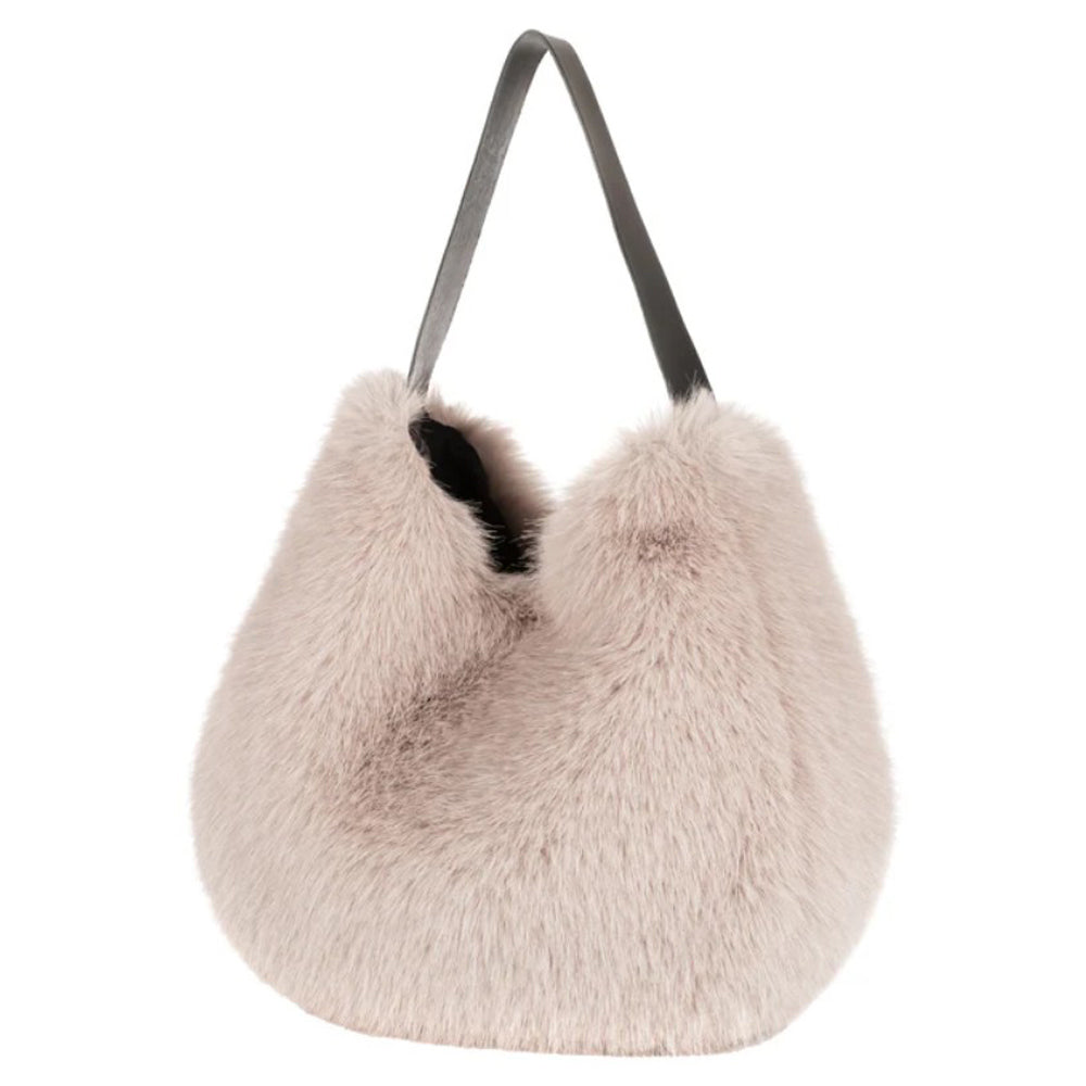 Quartz Faux Fur Slouch Bag
