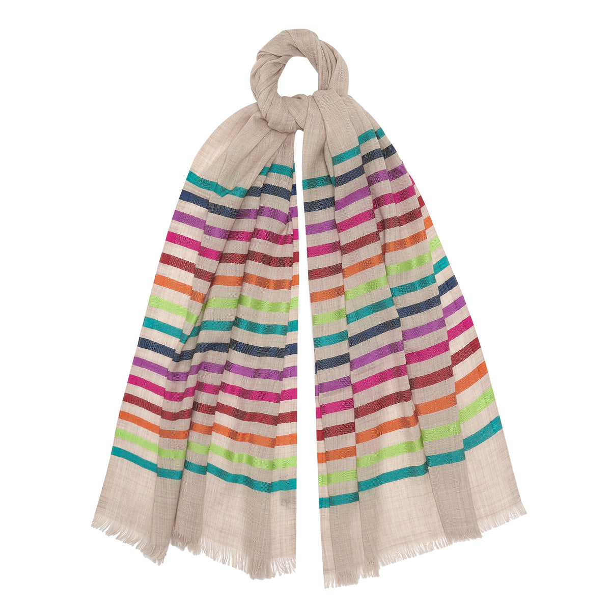 Rainbow Silk Stripe Scarf Glyndebourne Shop