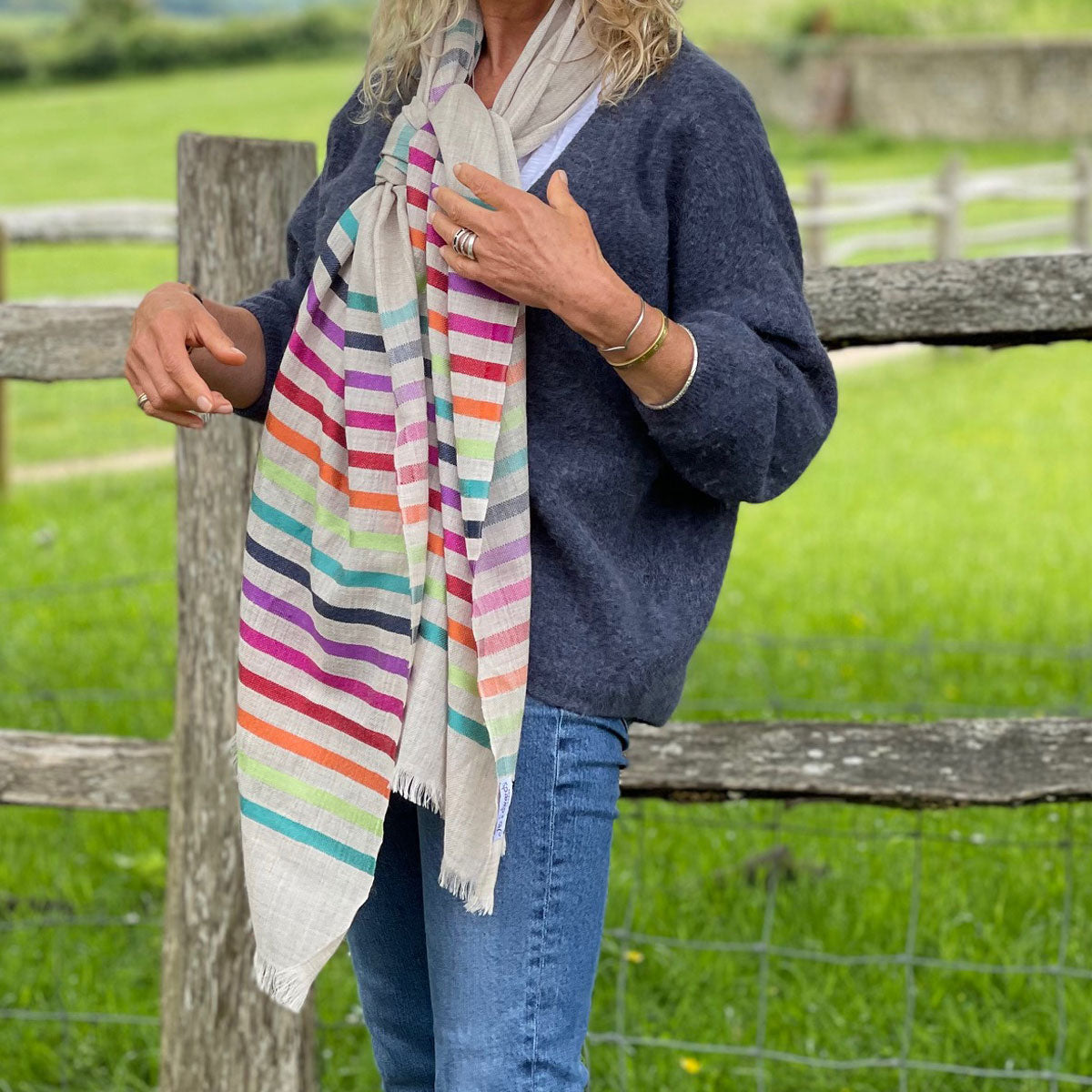 Silk on sale rainbow scarf